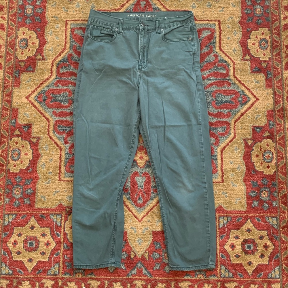 Green mom jeans